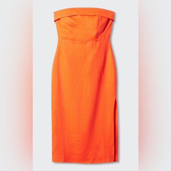 Mango Strapless linen dress - Picture 6 of 11